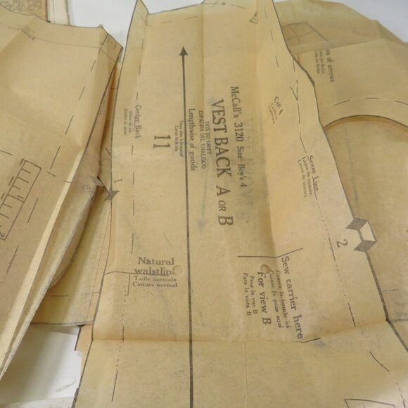 McCalls 3120 clothing pattern size 4 Boy shirt, pants, vest, belt (complete - Picture 6 of 6